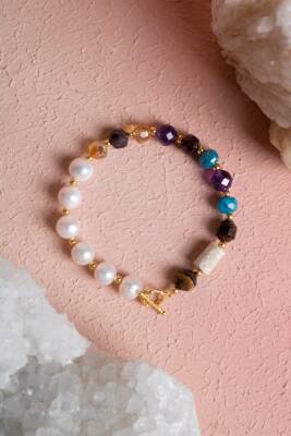 Sertifikalı Akrep Burcu Gümüş Kapama Doğal Taş Bileklik (SK:273) - Osmanlı Doğal Taş