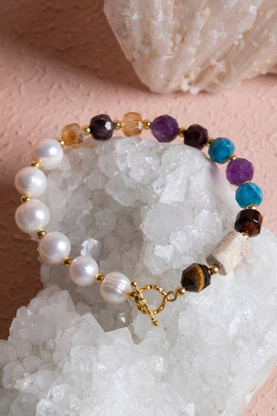 Sertifikalı Akrep Burcu Gümüş Kapama Doğal Taş Bileklik (SK:273) - 3