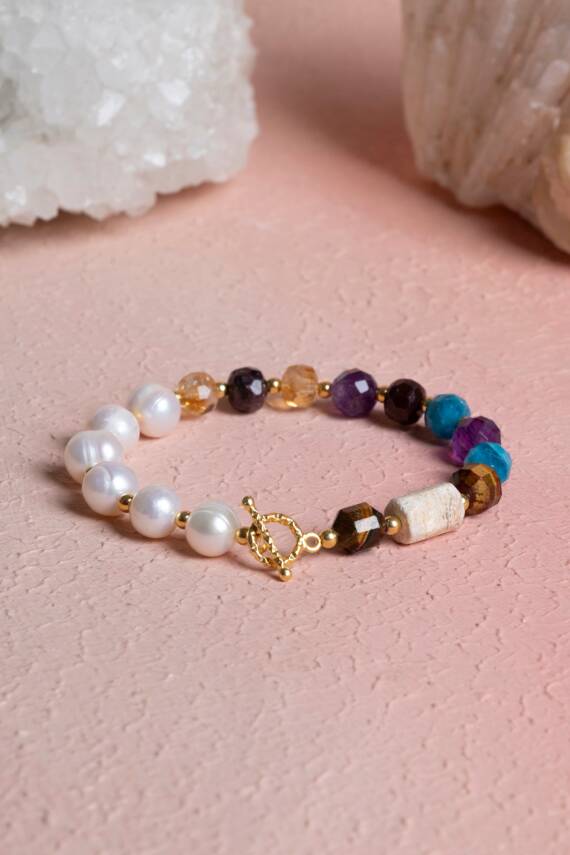 Sertifikalı Akrep Burcu Gümüş Kapama Doğal Taş Bileklik (SK:273) - 5