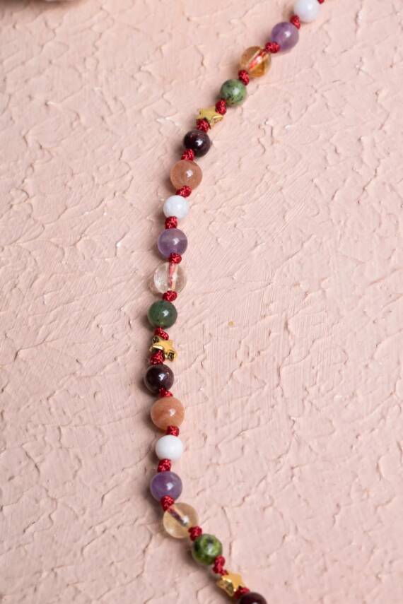 Sertifikalı Akrep Burcu Gümüş Yıldızlı Doğal Taş Kolye - 3