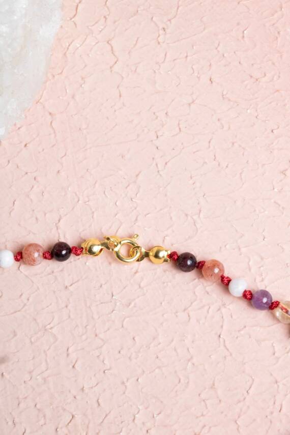 Sertifikalı Akrep Burcu Gümüş Yıldızlı Doğal Taş Kolye - 4