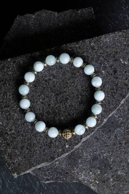 Sertifikalı Akuamarin, Hematit Zirkon Aparatlı Doğal Taş Bileklik (SK:177) - Osmanlı Doğal Taş