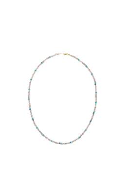 Sertifikalı Akuamarin Naturel Doğal Taş Makrome Kolye - 5