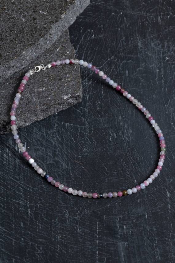 Sertifikalı Akuamarin, Turuncu Aventurin Gümüş Kapama Doğal Taş Kolye - 3