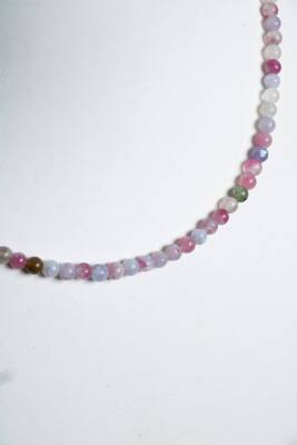 Sertifikalı Akuamarin, Turuncu Aventurin Gümüş Kapama Doğal Taş Kolye - 4