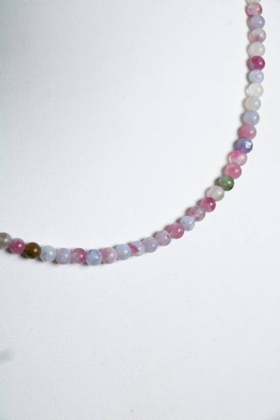 Sertifikalı Akuamarin, Turuncu Aventurin Gümüş Kapama Doğal Taş Kolye - 4