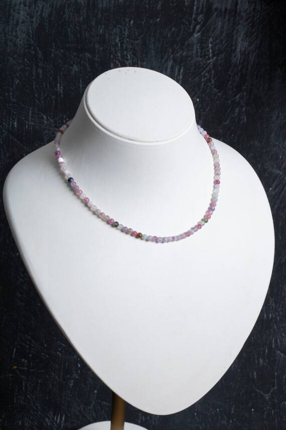 Sertifikalı Akuamarin, Turuncu Aventurin Gümüş Kapama Doğal Taş Kolye - 5