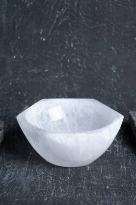 Sertifikalı Altıgen Selenit Tabak - Osmanlı Doğal Taş