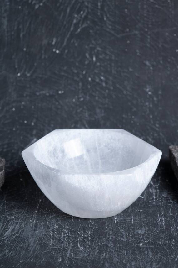 Sertifikalı Altıgen Selenit Tabak - 1