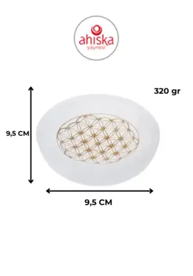 Sertifikalı Altın Renkli Motifli Selenit Tabak - 5