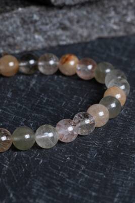 Sertifikalı Altın Rutilli Kuvars Doğal Taş Bileklik (SK:169) - 3