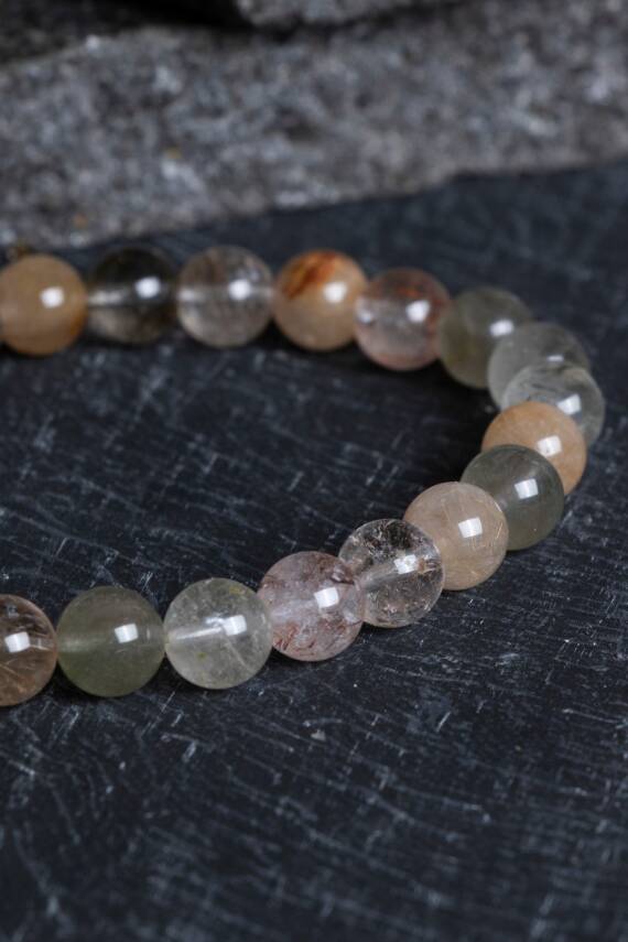 Sertifikalı Altın Rutilli Kuvars Doğal Taş Bileklik (SK:169) - 3