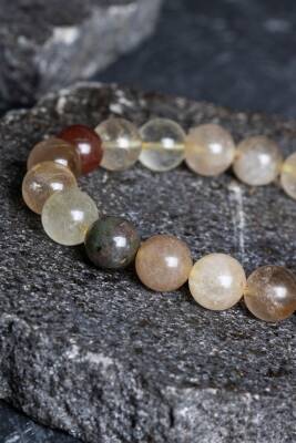 Sertifikalı Altın Rutilli Kuvars Doğal Taş Bileklik (SK:173) - 5