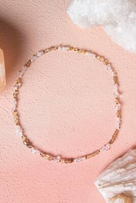 Sertifikalı Altın Rutilli Kuvars, Kuvars, Hematit Doğal Taş Kolye (SK:023) - Osmanlı Doğal Taş