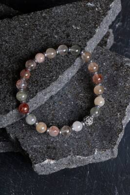 Sertifikalı Altın Rutilli Kuvars Zirkon Aparatlı Doğal Taş Bileklik-6 mm (SK:178) - 5