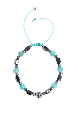 Sertifikalı Amazonit, Hematit Doğal Taş Makrome Bileklik - 5