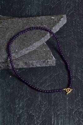 Sertifikalı Ametist Altın Kaplama Gümüş Aparat Doğal Taş Kolye - 2