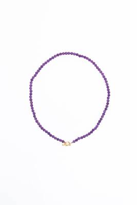 Sertifikalı Ametist Altın Kaplama Gümüş Aparat Doğal Taş Kolye - 4