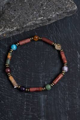 Sertifikalı Ametist, Ay Taşı ve Pembe Kuvars Doğal Taş Bileklik - 3