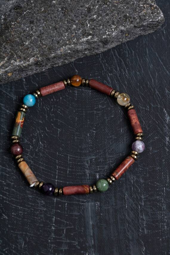 Sertifikalı Ametist, Ay Taşı ve Pembe Kuvars Doğal Taş Bileklik - 3