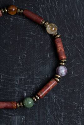 Sertifikalı Ametist, Ay Taşı ve Pembe Kuvars Doğal Taş Bileklik - 4