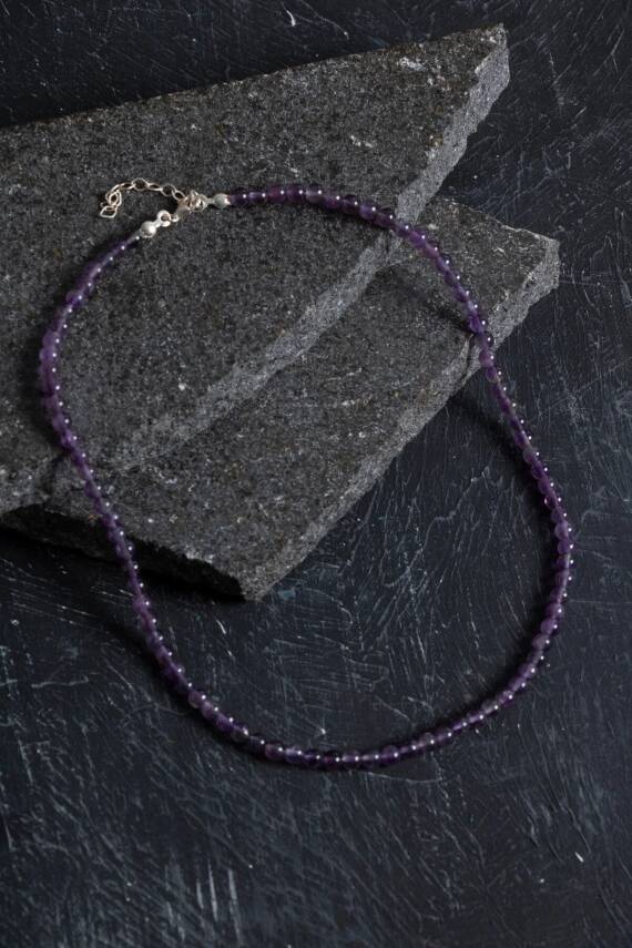 Sertifikalı Ametist Doğal Taş Kolye - 1