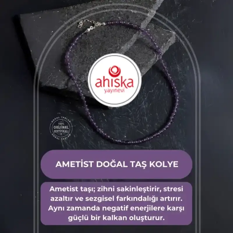 Sertifikalı Ametist Doğal Taş Kolye - 2