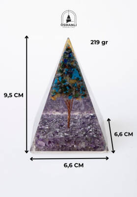 Sertifikalı Ametist & Genel Çakra Ağaçlı Piramit - 6