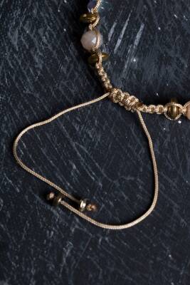 Sertifikalı Ametist, Güneş Taşı, Florit ve Hematit Doğal Taş Makrome Bileklik (SK:157) - 3