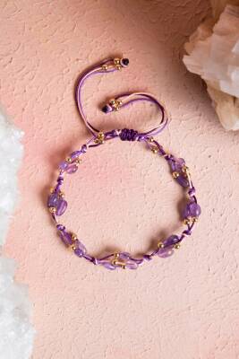 Sertifikalı Ametist, Hematit Makrome Doğal Taş Bileklik (SK:087) - Osmanlı Doğal Taş