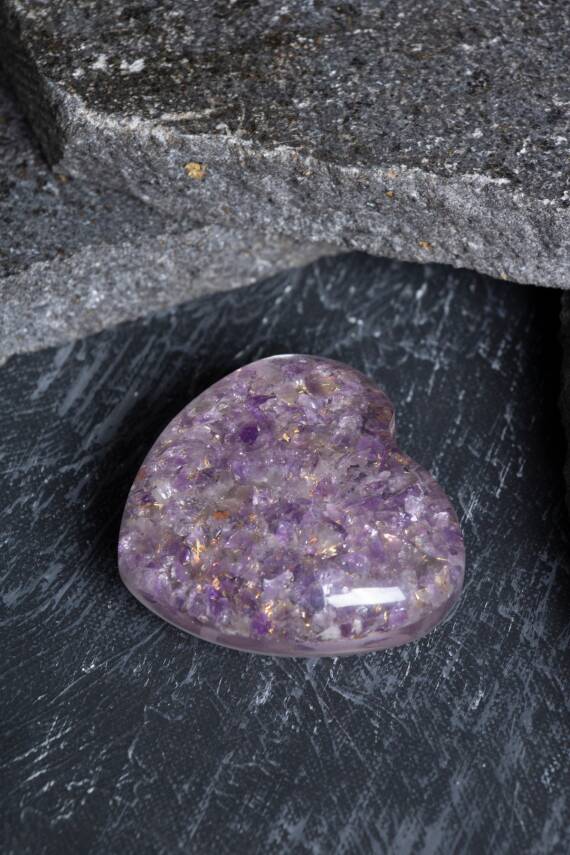 Sertifikalı Ametist Kalp - 1