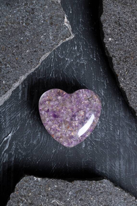 Sertifikalı Ametist Kalp - 1