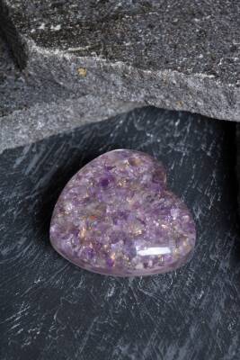 Sertifikalı Ametist Kalp - 5