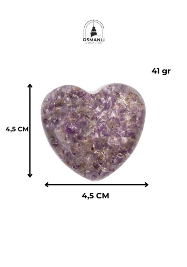 Sertifikalı Ametist Kalp - 6