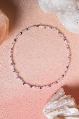 Sertifikalı Ametist, Kuvars Doğal Taş Kolye (SK:026) - Osmanlı Doğal Taş