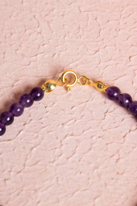 Sertifikalı Ametist, Pembe Kuvars Gümüş Aparatlı Doğal Taş Bileklik (SK:058) - 4