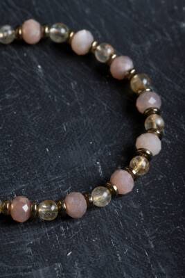 Sertifikalı Ametist, Turkuaz ve Sitrin Doğal Taş Makrome Bileklik (SK:161) - 4