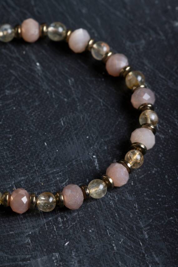 Sertifikalı Ametist, Turkuaz ve Sitrin Doğal Taş Makrome Bileklik (SK:161) - 4