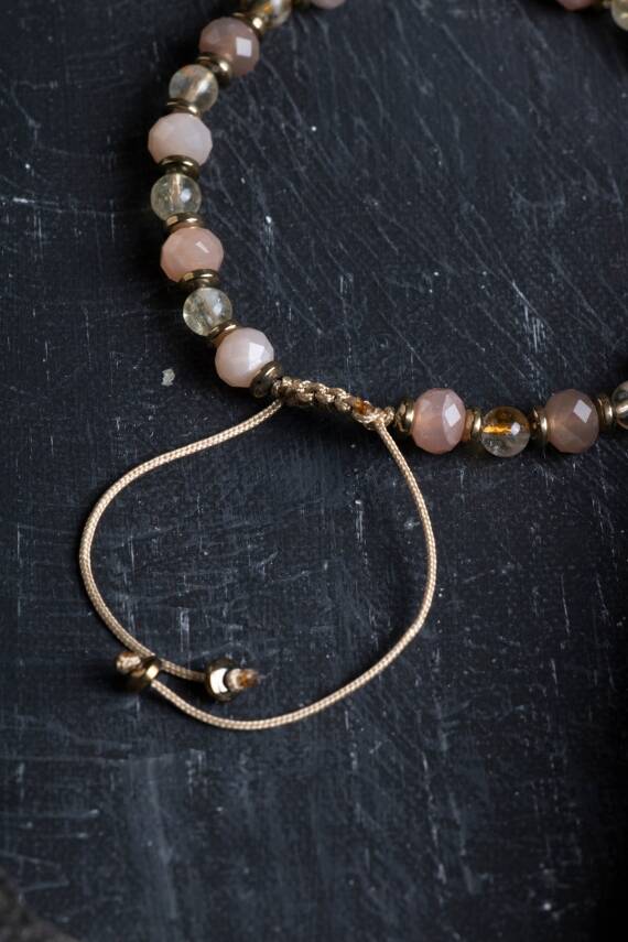 Sertifikalı Ametist, Turkuaz ve Sitrin Doğal Taş Makrome Bileklik (SK:161) - 5