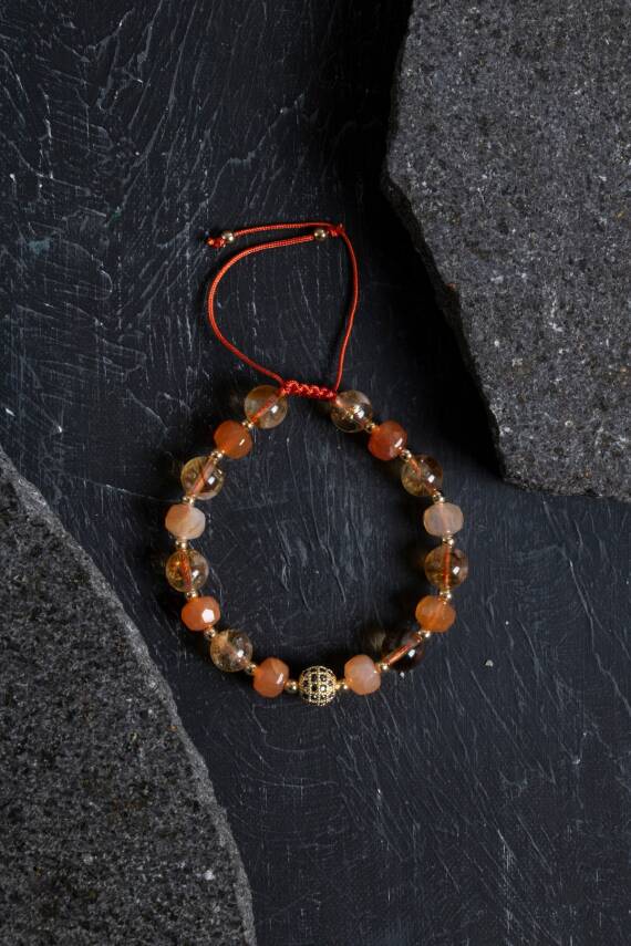 Sertifikalı Ametist ve Pembe Kuvars Doğaltaş Bileklik - 2