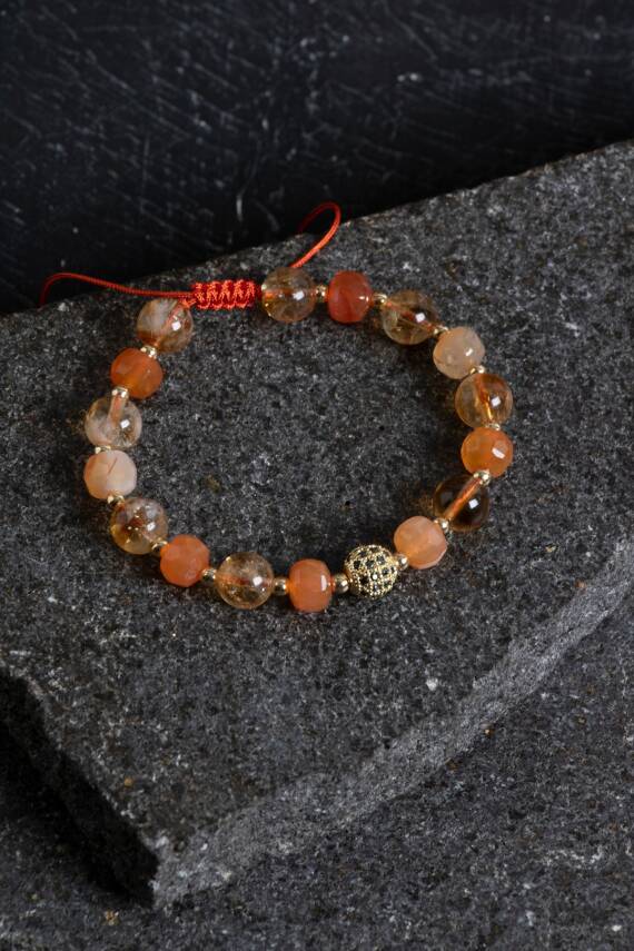 Sertifikalı Ametist ve Pembe Kuvars Doğaltaş Bileklik - 4