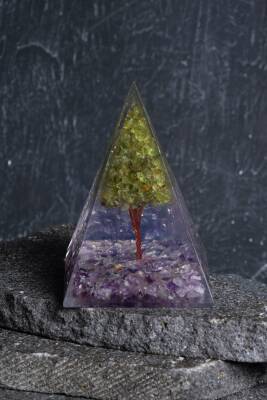 Sertifikalı Ametist & Zebercet Ağaçlı Piramit - Osmanlı Doğal Taş