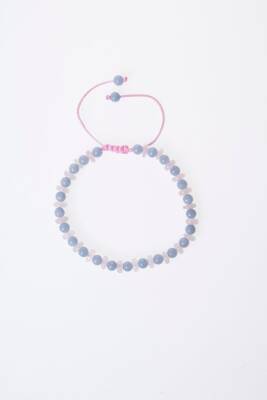 Sertifikalı Anjelit, Pembe Kuvars Doğal Taş Makrome Bileklik (SK:394) - 5