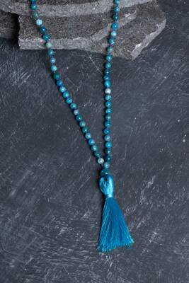 Sertifikalı Apatit Doğal Taş Kolye Tesbih 99luk - 6mm (SK:209) - 4