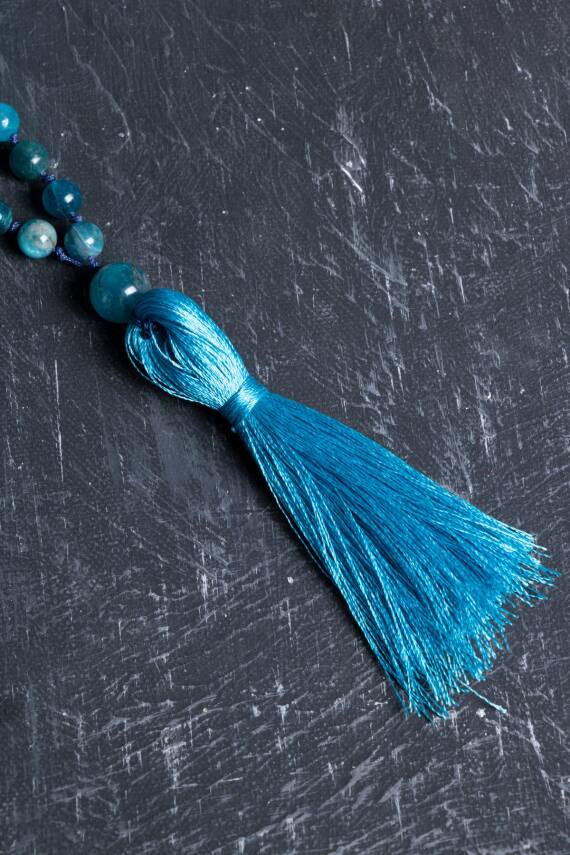 Sertifikalı Apatit Doğal Taş Kolye Tesbih 99luk - 6mm (SK:209) - 5