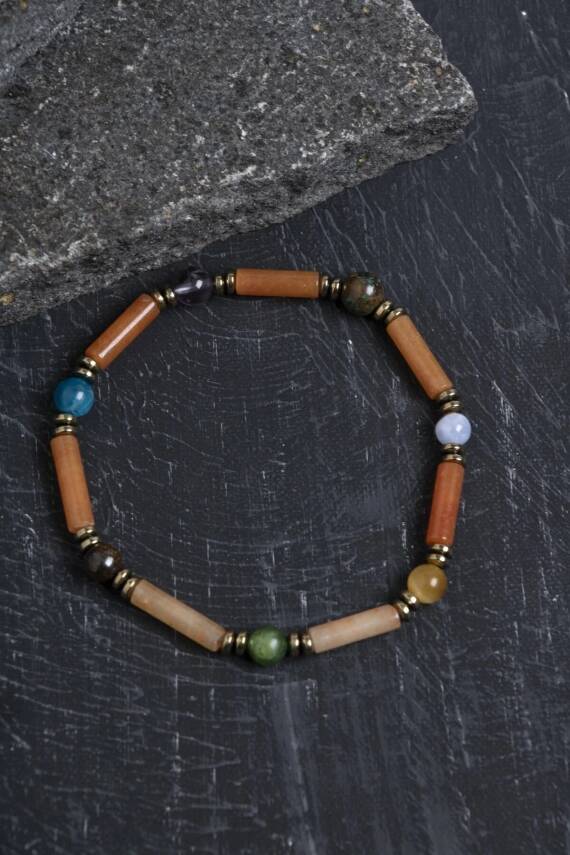 Sertifikalı Apatit, Krizokol ve Yeşim Boğa Burcu Bilekliği - 1