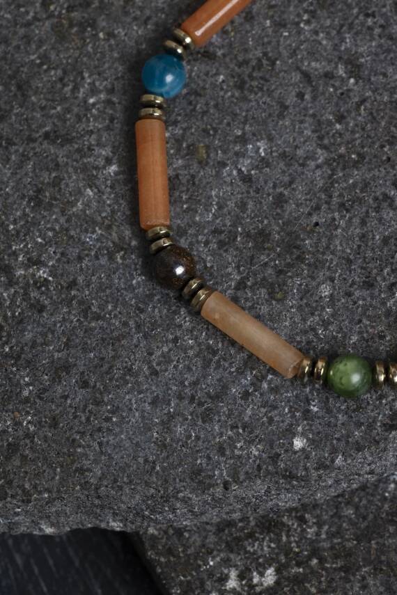 Sertifikalı Apatit, Krizokol ve Yeşim Boğa Burcu Bilekliği - 4