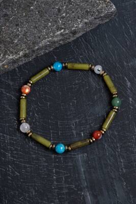 Sertifikalı Apatit, Krizokol ve Yeşim Boğa Burcu Bilekliği - 3