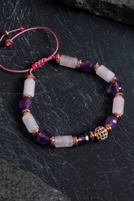 Sertifikalı Apatit, Pembe Kuvars ve Hematit Bileklik - Osmanlı Doğaltaş