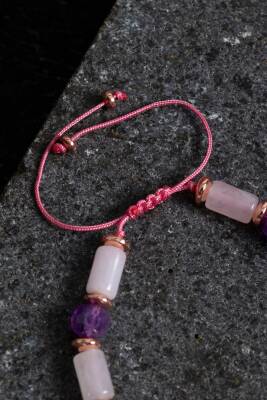 Sertifikalı Apatit, Pembe Kuvars ve Hematit Bileklik - 2
